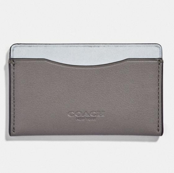 💳💳 NWT COACH 9Men Small Card CaseGrey/Silver 💳💳 - Picture 1 of 2